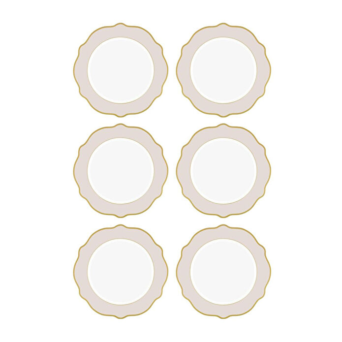 The Mia Jaswely Servis Tabağı 6 Parça Kum Beji 27 Cm