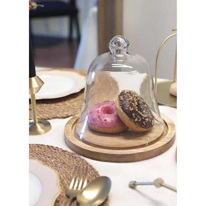 The Mia Madera Kek Saklama Fanusu 20x21x21 Cm