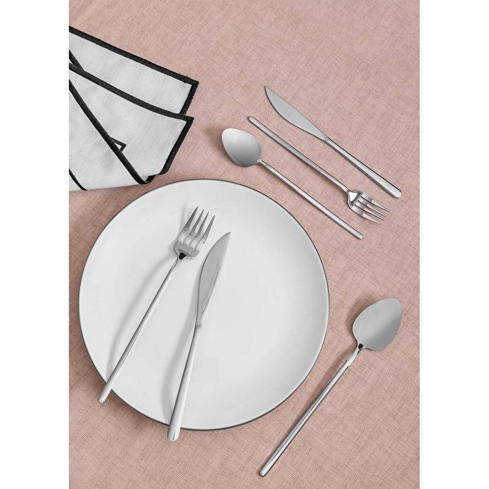 The Mia Giallo Çatal Kaşık Bıçak Takımı Parlak Gümüş 36 P