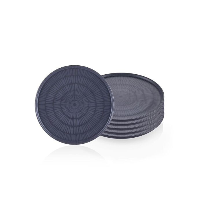 The Mia Noon Servis Tabağı 6lı Set Gri 26 Cm