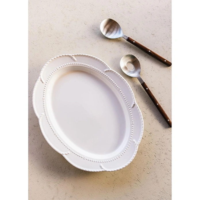 The Mia Grande Servis Tabağı Beyaz 41x31 Cm Grd0012