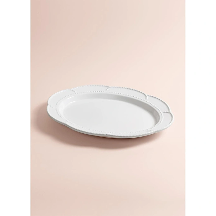 The Mia Grande Servis Tabağı Beyaz 41x31 Cm Grd0012