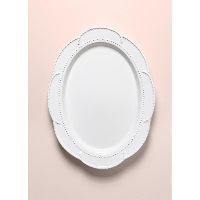 The Mia Grande Servis Tabağı Beyaz 41x31 Cm Grd0012