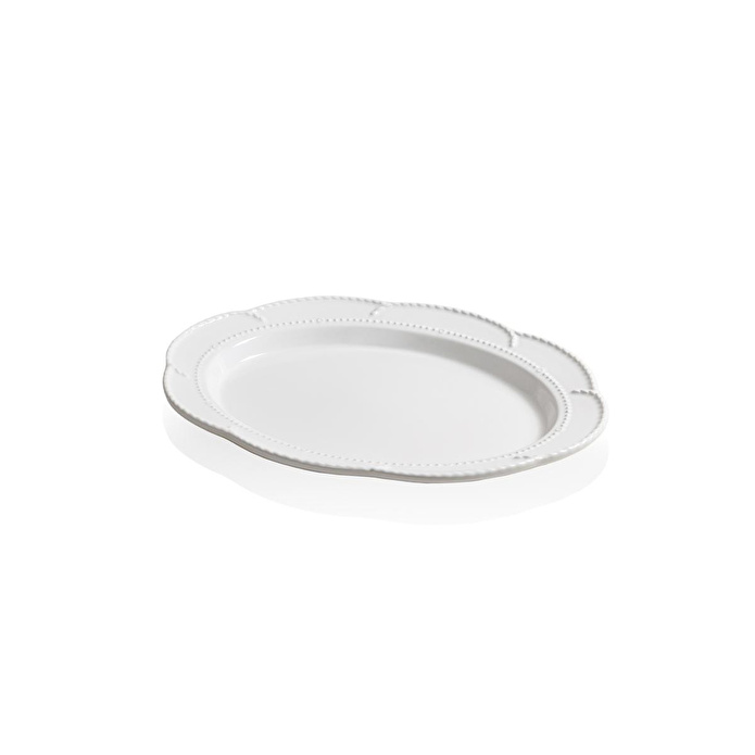 The Mia Grande Servis Tabağı Beyaz 41x31 Cm Grd0012