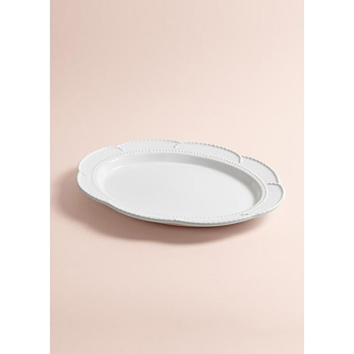 The Mia Grande Servis Tabağı Beyaz 41x31 Cm Grd0012