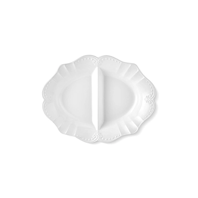 The Mia Grande Servis Tabağı Beyaz 41x32 Cm Grd0006
