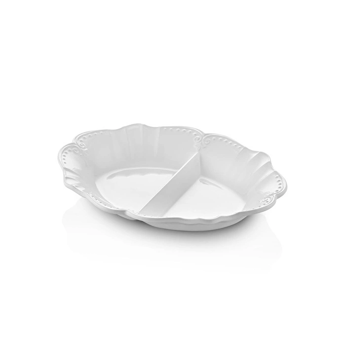 The Mia Grande Servis Tabağı Beyaz 41x32 Cm Grd0006