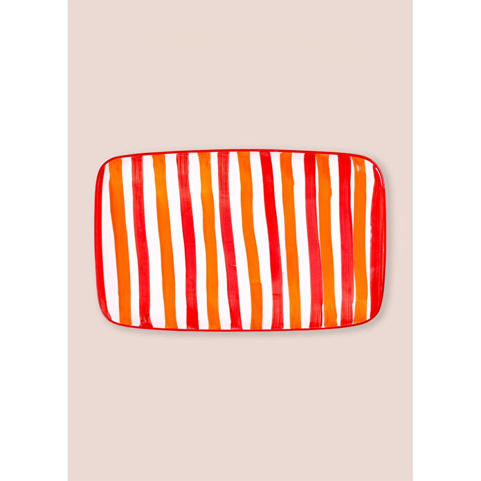 The Mia Joy Dikdörtgen Servis Kırmızı 30x19 Cm