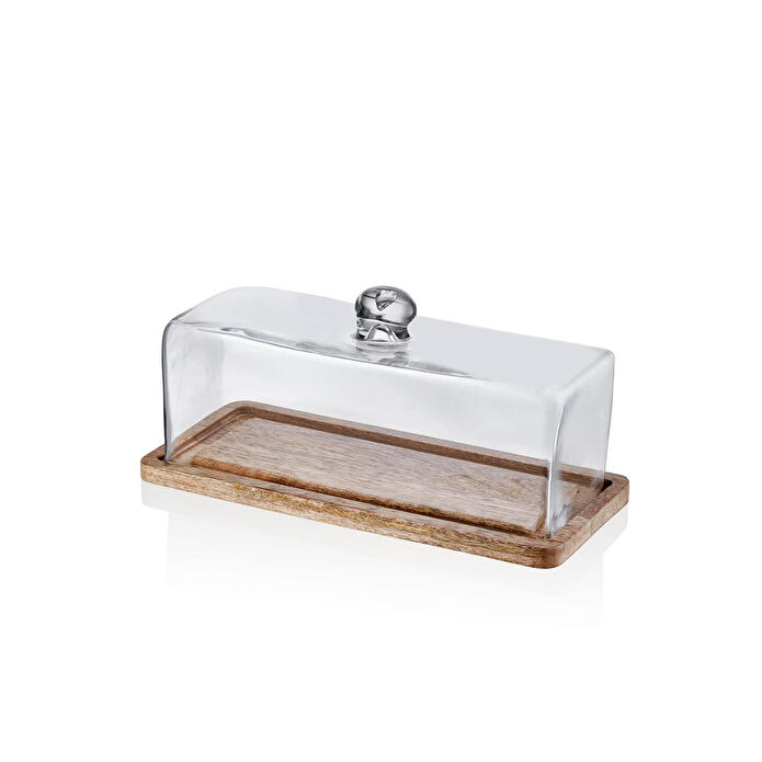 The Mia Madera Dikdörtgen Kek Saklama Fanusu 15x32x14 Cm