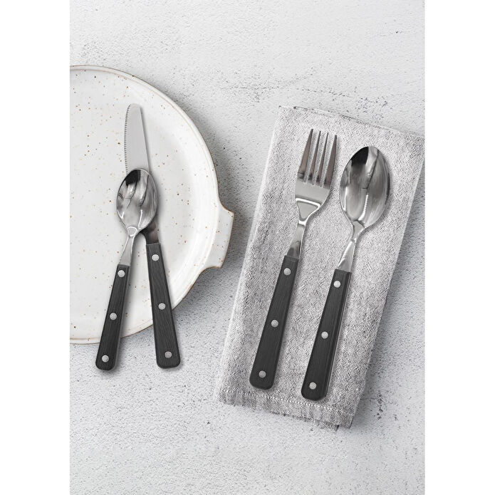 The Mia Dark Çatal Kaşık Bıçak Takımı 24 Parça
