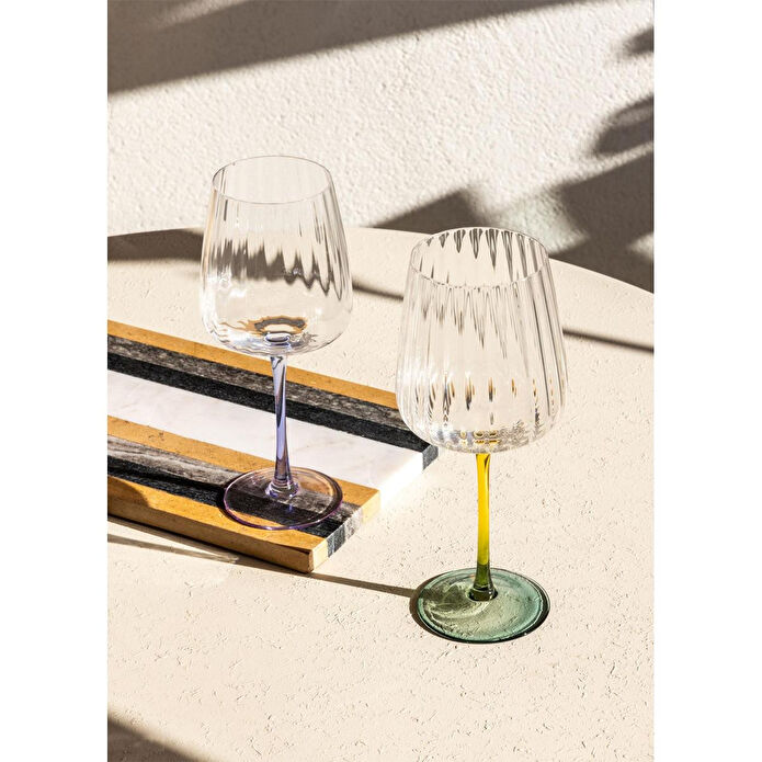 The Mia Şarap Kadehi Sarı Yeşil 600 Ml