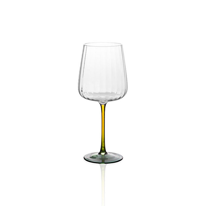 The Mia Şarap Kadehi Sarı Yeşil 600 Ml