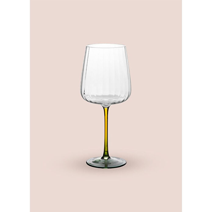 The Mia Şarap Kadehi Sarı Yeşil 600 Ml