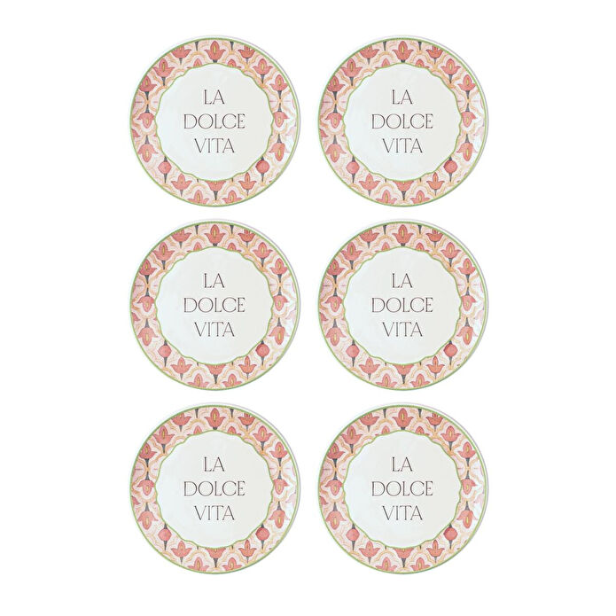 The Mia Dolce Vita Pasta Tabağı 6lı Set 19 Cm Dvt0001