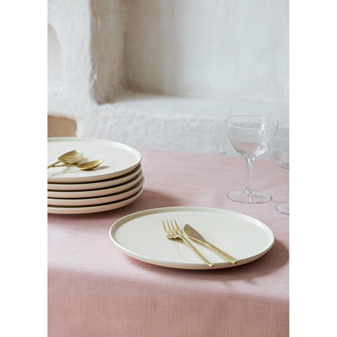 The Mia Noon Pasta Tabağı 6lı Set Krem 19 Cm