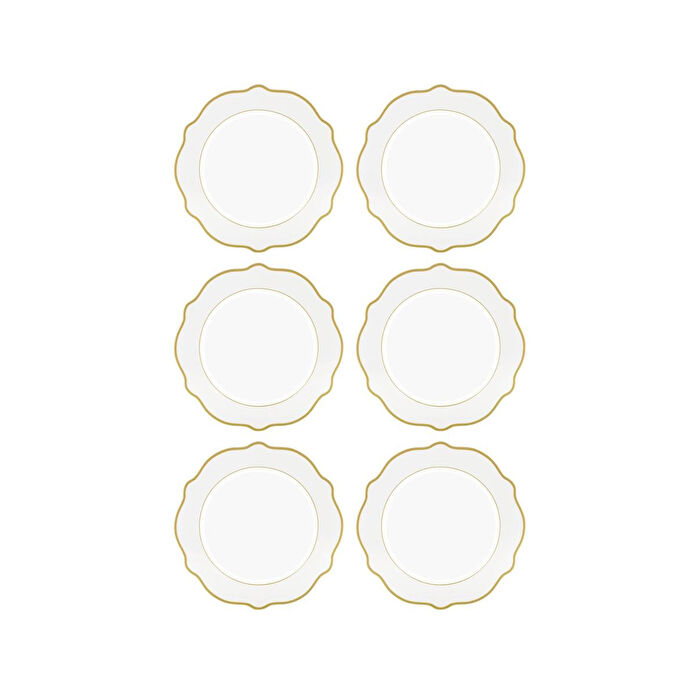The Mia Jaswely Pasta Tabağı 6 Parça Beyaz 21 Cm