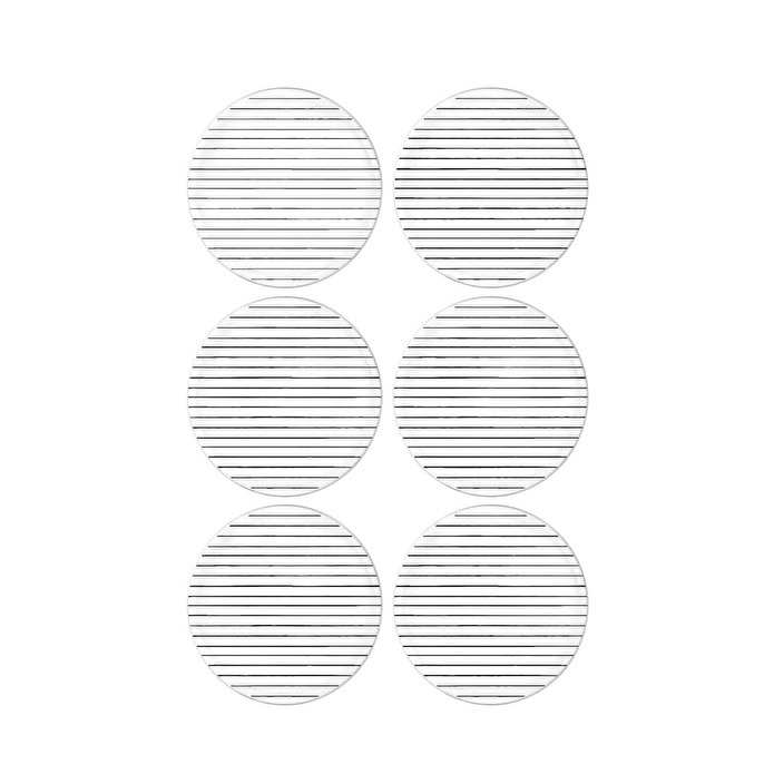 The Mia Daily Tunes Pasta Tabağı Çizgili 6 Lı Set - 19 Cm