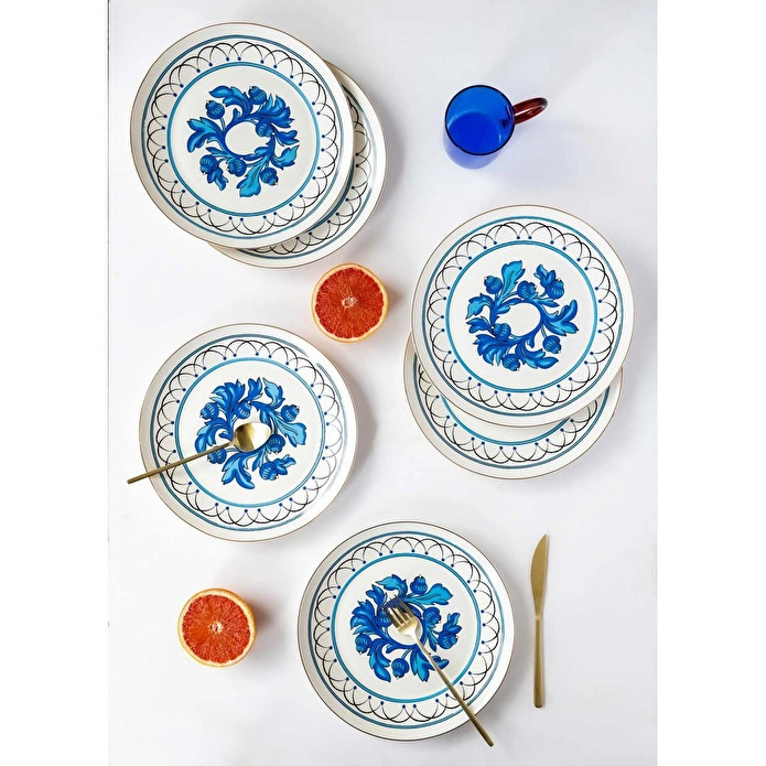 The Mia Azul Servis Tabağı 6 Kişilik