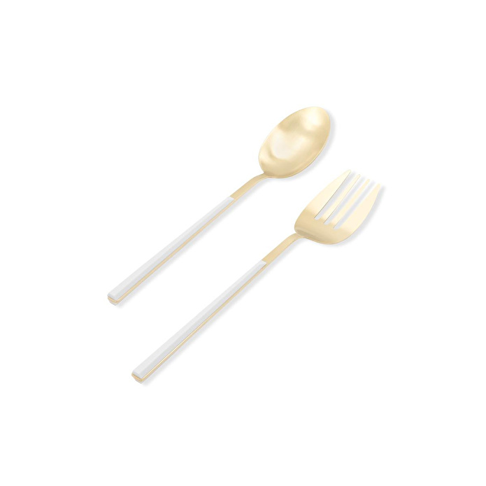 The Mia Bianco Salata Servis Takımı Gold 2 Parça Ckb0247