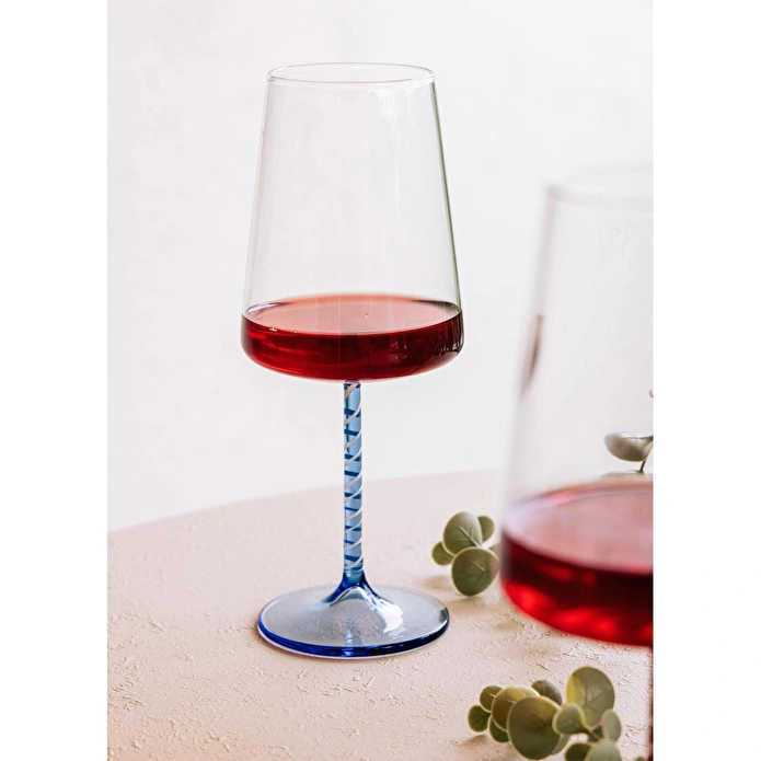The Mia Edera Şarap Kadehi Mavi 500 Ml