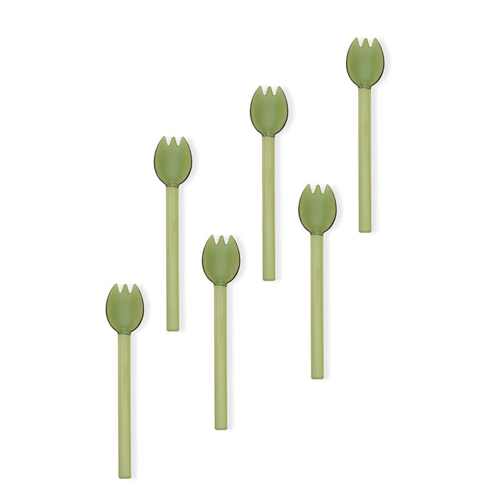 The Mia Abiete Dondurma Ve Tatlı Kaşığı Yeşil 6lı Set