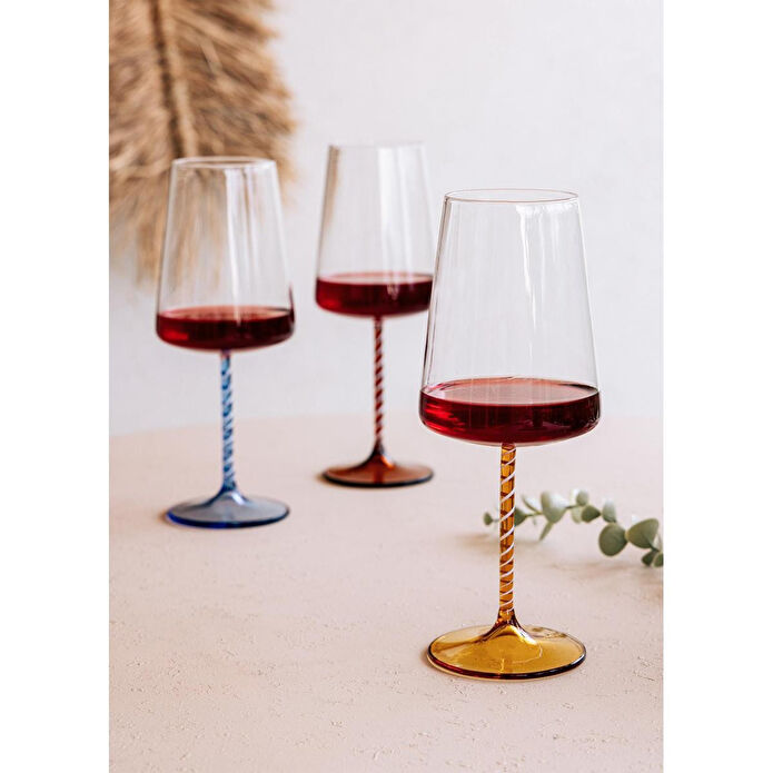 The Mia Edera Şarap Kadehi Sarı 500 Ml