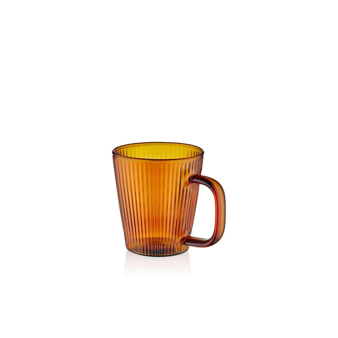 The Mia Striped Borosilikat Cam Kupa Amber 130 Ml