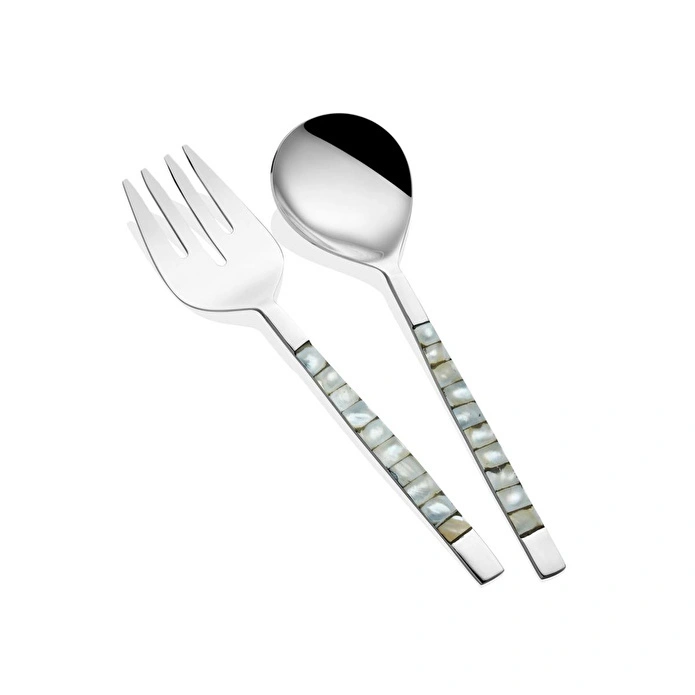 The Mia Pearl Salata Servis Takımı White 2 Parça