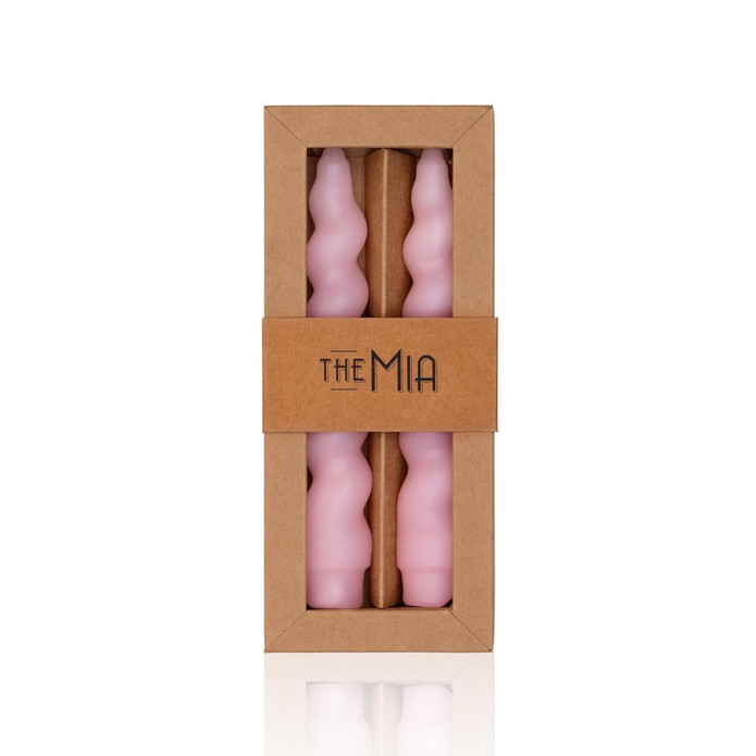 The Mia Burgu Şamdan Mumu 2li Set Blush 17 Cm