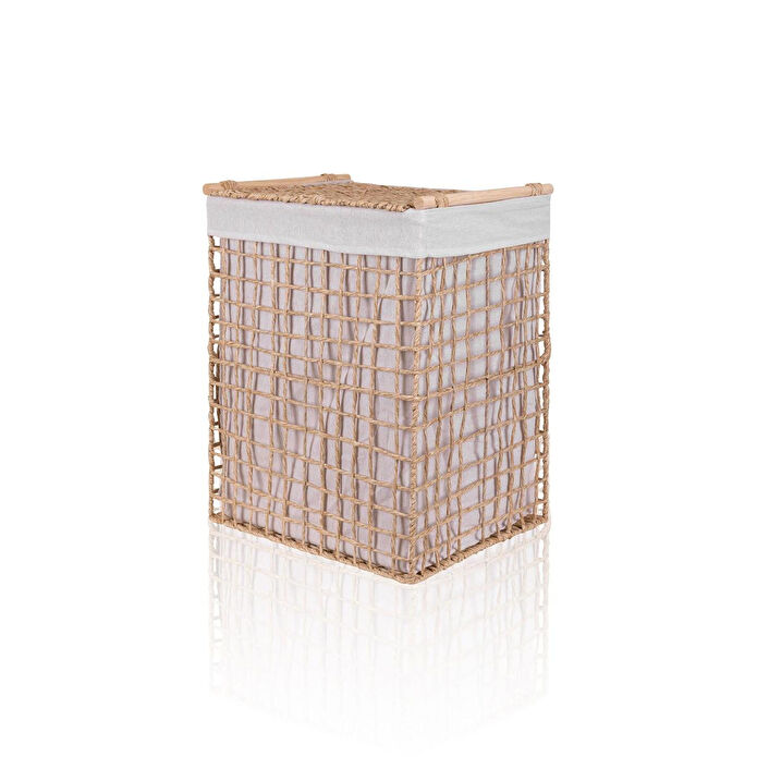 The Mia Braid Hasır Çamaşır Sepeti Naturel 43x35x56 Cm