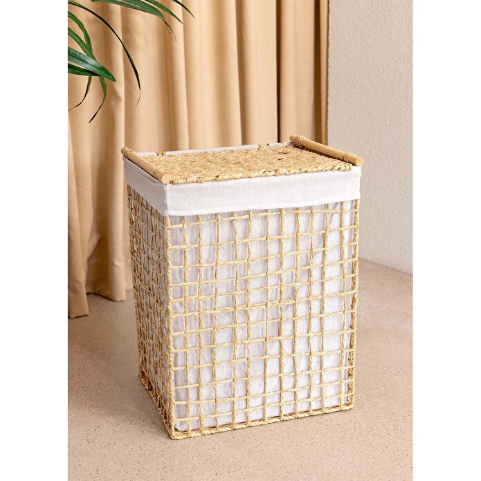 The Mia Braid Hasır Çamaşır Sepeti Naturel 43x35x56 Cm