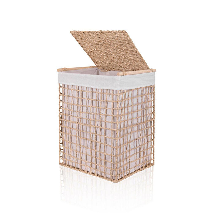The Mia Braid Hasır Çamaşır Sepeti Naturel 43x35x56 Cm