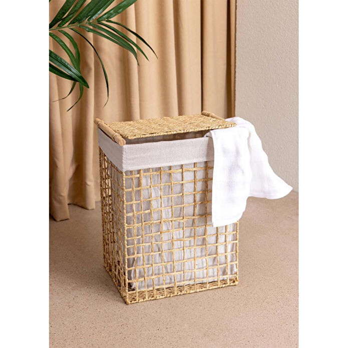 The Mia Braid Hasır Çamaşır Sepeti Naturel 38x30x51 Cm