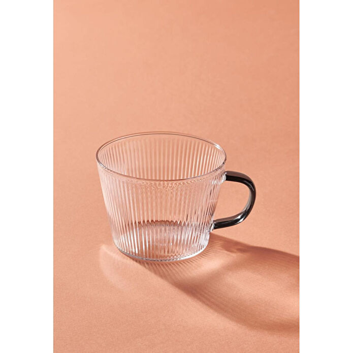 The Mia Striped Borosilikat Cam Kahve Kupası 310 Ml