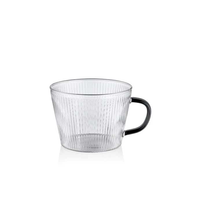 The Mia Striped Borosilikat Cam Kahve Kupası 310 Ml