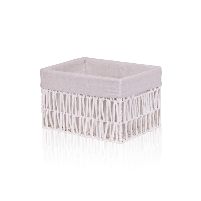 The Mia Cesta Hasır Organizer Sepet Beyaz 30x22x19 Cm