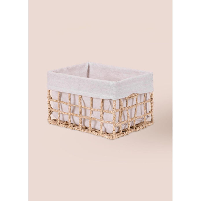 The Mia Braid Hasır Organizer Sepet Naturel 26x18x16 Cm