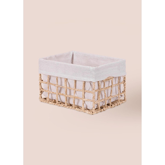 The Mia Braid Hasır Organizer Sepet Naturel 26x18x16 Cm