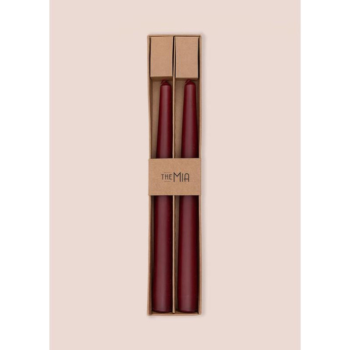 The Mia Iconic Şamdan Mum 2li Set Bordo 26 Cm