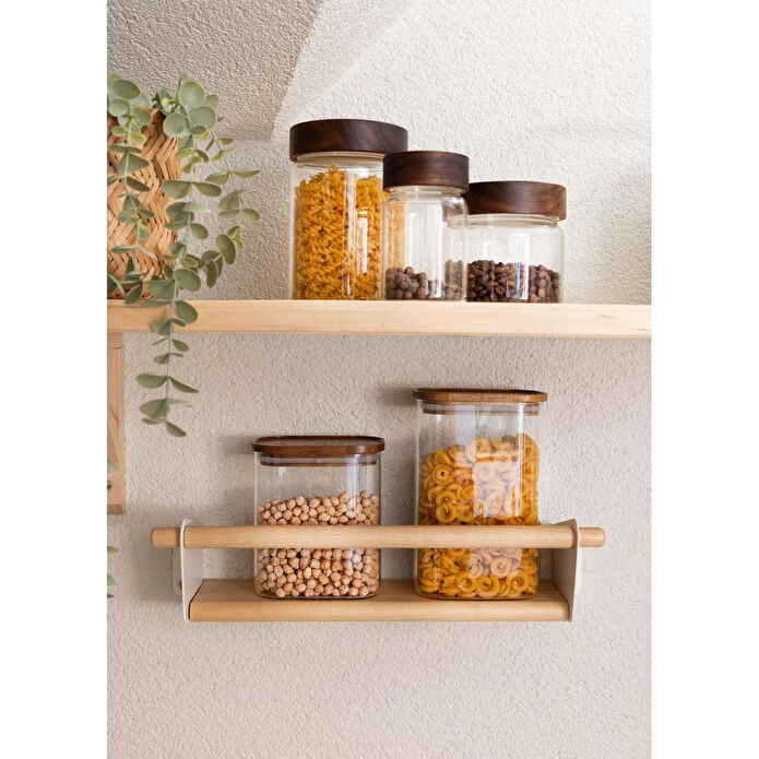 The Mia Akasya Yuvarlak Cam Kavanoz 500 Ml