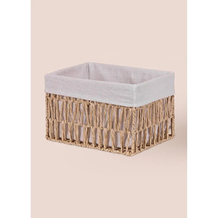 The Mia Cesta Hasır Organizer Sepet Naturel 30x22x19 Cm