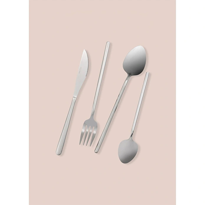 The Mia Giallo Çatal Kaşık Bıçak Takımı Gümüş 24 Parça