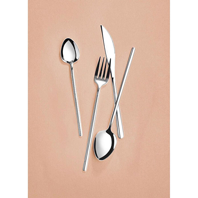 The Mia Giallo Çatal Kaşık Bıçak Takımı Gümüş 24 Parça