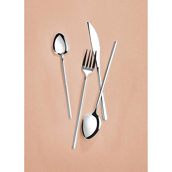 The Mia Giallo Çatal Kaşık Bıçak Takımı Gümüş 24 Parça