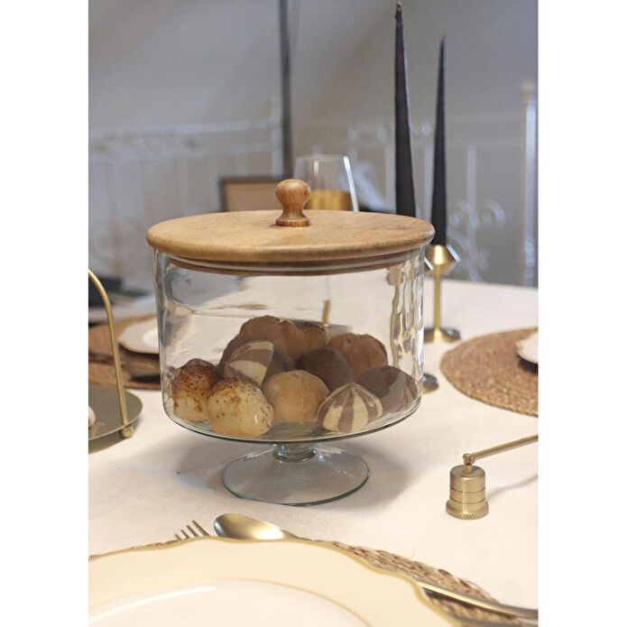 The Mia Madera Ayaklı Kurabiye Kavanozu 24x20x20 Cm