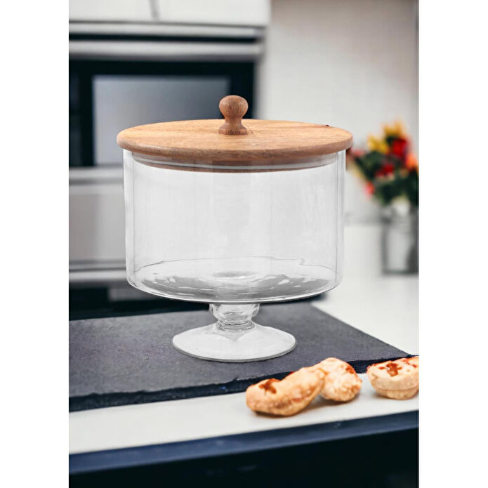 The Mia Madera Ayaklı Kurabiye Kavanozu 24x20x20 Cm