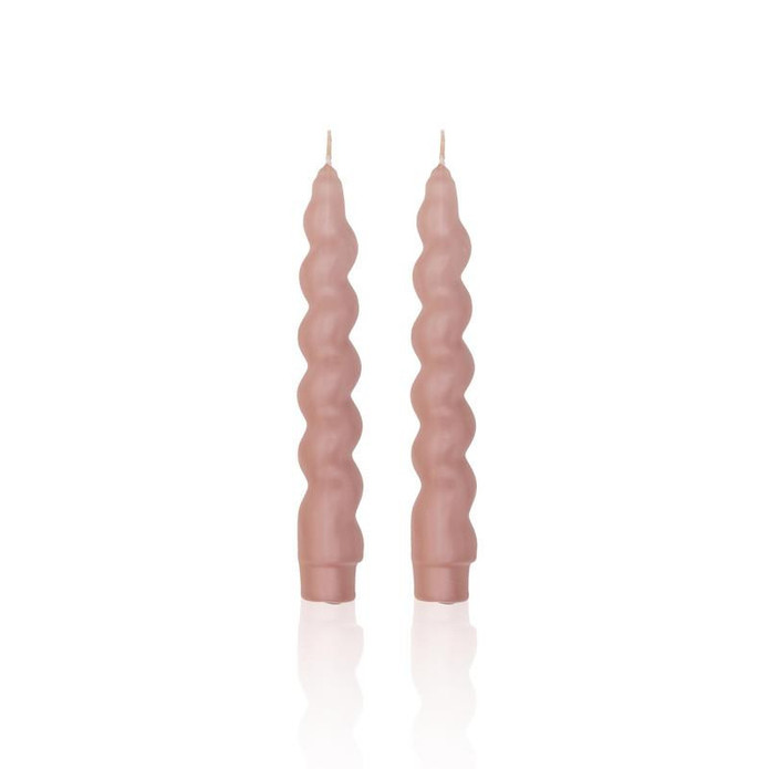 The Mia Burgu Şamdan Mumu 2li Set Rose 17 Cm