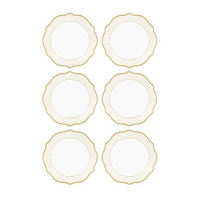The Mia Jaswely Servis Tabağı 6 Parça Krem 27 Cm