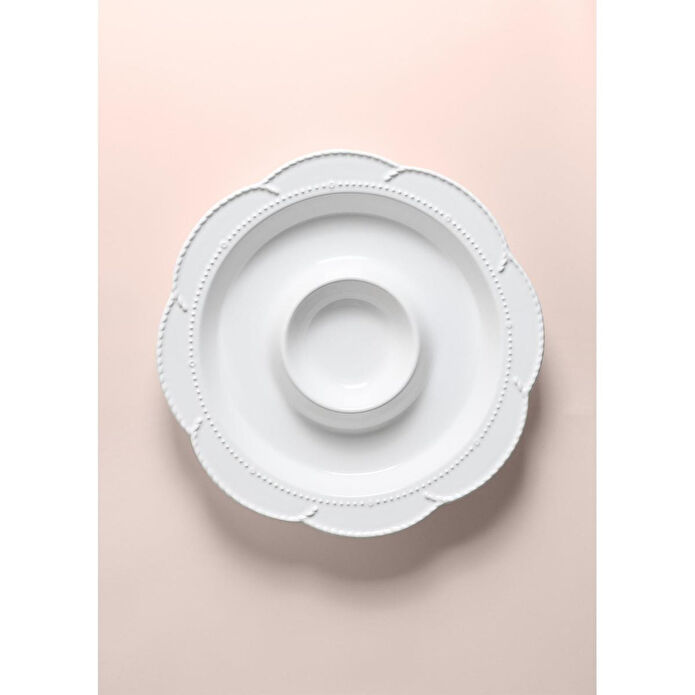 The Mia Grande Servis Tabağı Bölmeli Beyaz 39 Cm Grd0013