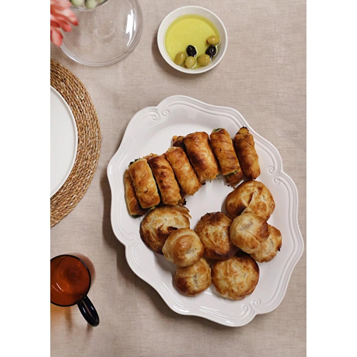 The Mia Grande Servis Tabağı Beyaz 41x32 Cm Grd0008